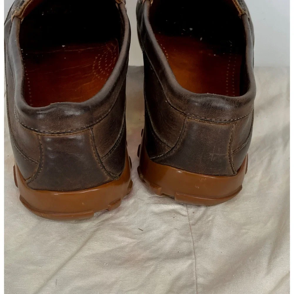 Allen Edmonds 9 1/2D Men Boulder Loafer Dark Brown Leather Driving Shoe Slip On